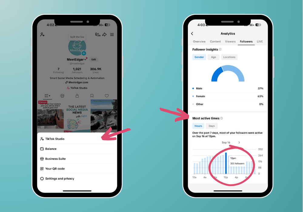 Tutorial find best time to post on TikTok
