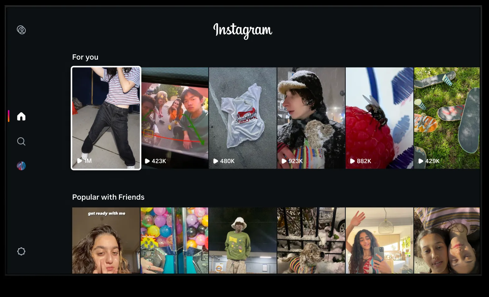 Instagram for Tv screen 