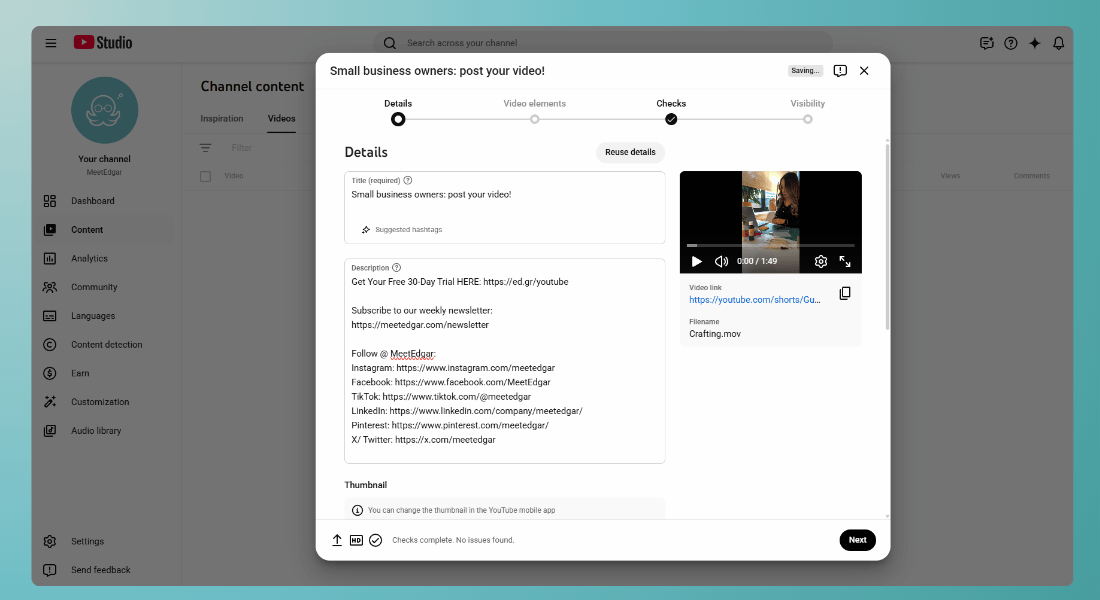 Tutorial: How to make a YouTube Shorts - Filling out video details