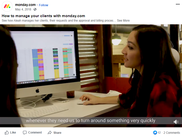 monday video example
