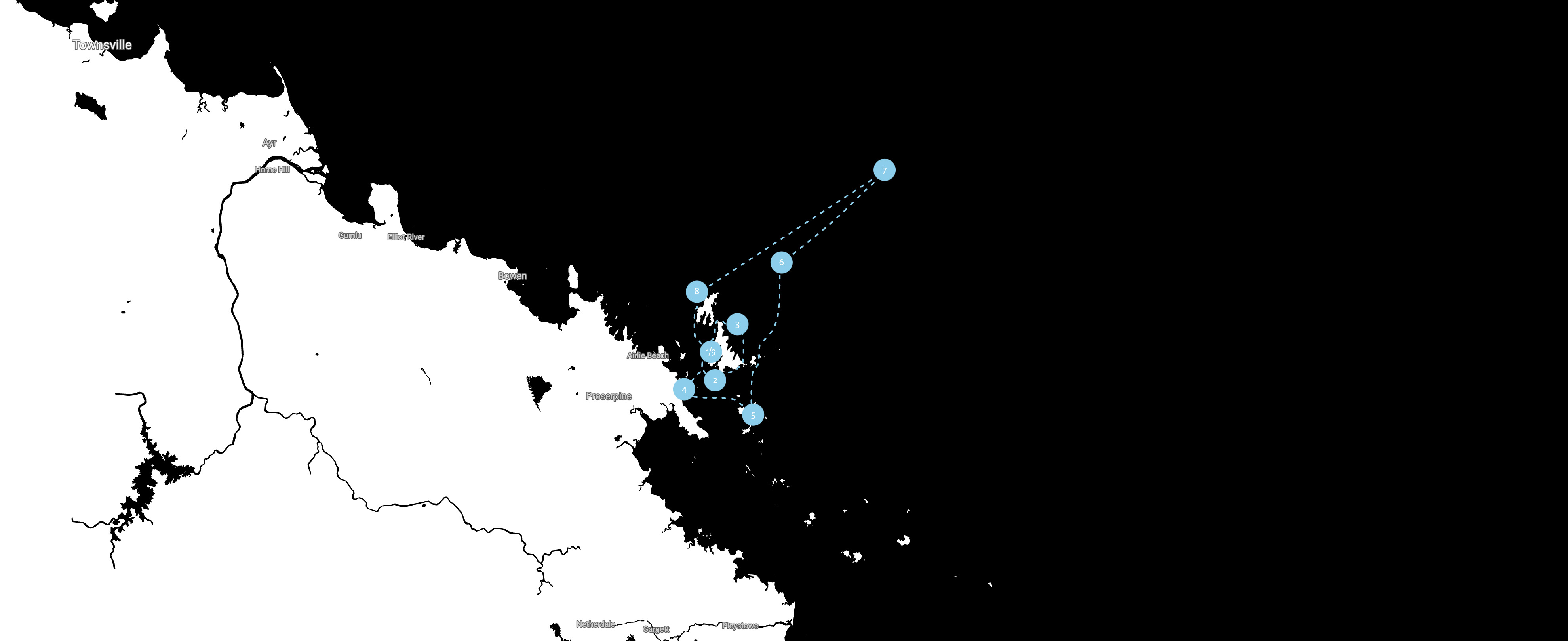 Australia yacht charter route map