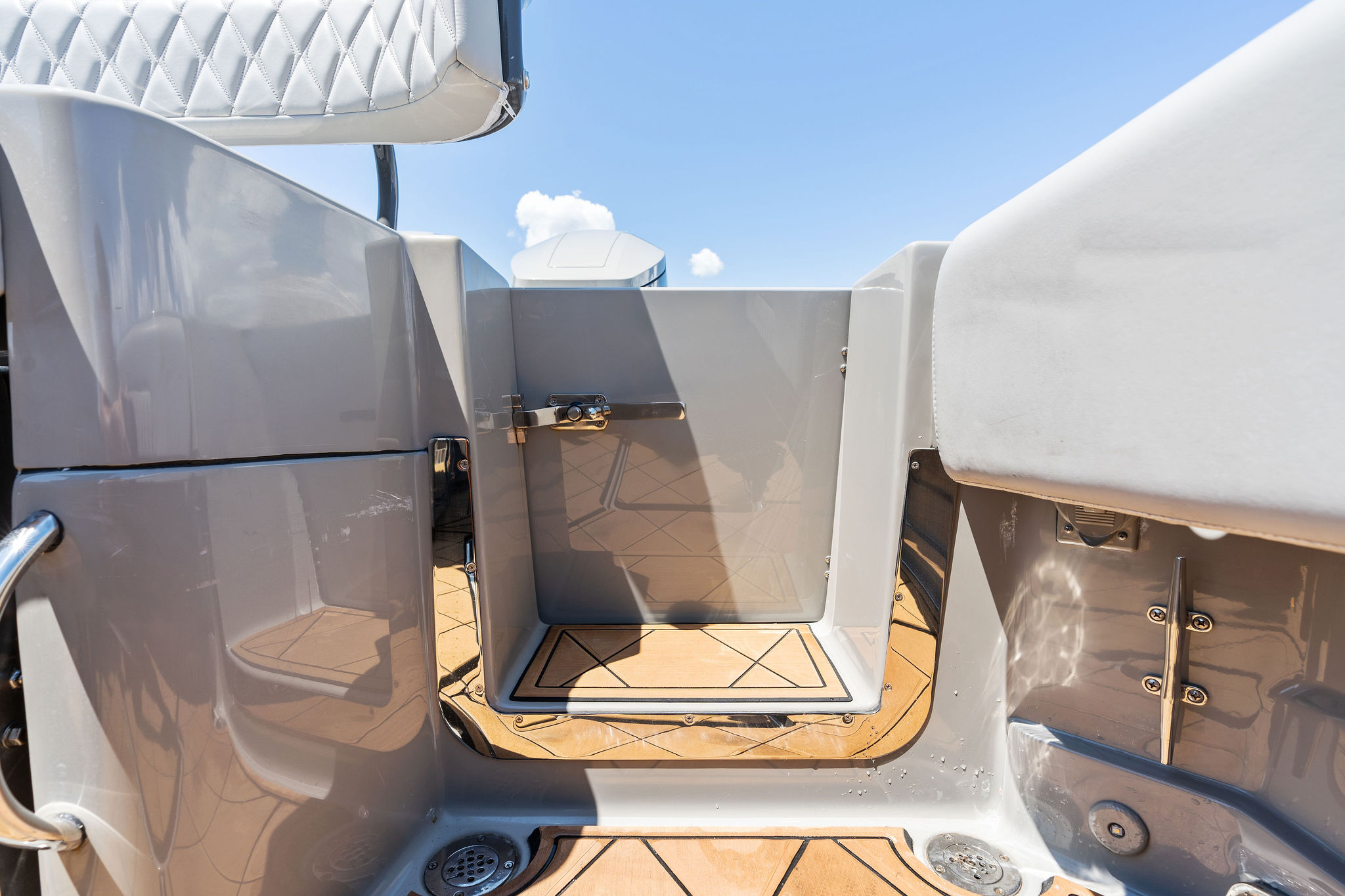 2023 HCB 42 Lujo boat interior with sleek design and modern finishes.