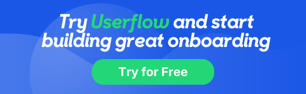 Content block for a free trial of Userflow's onboarding platform