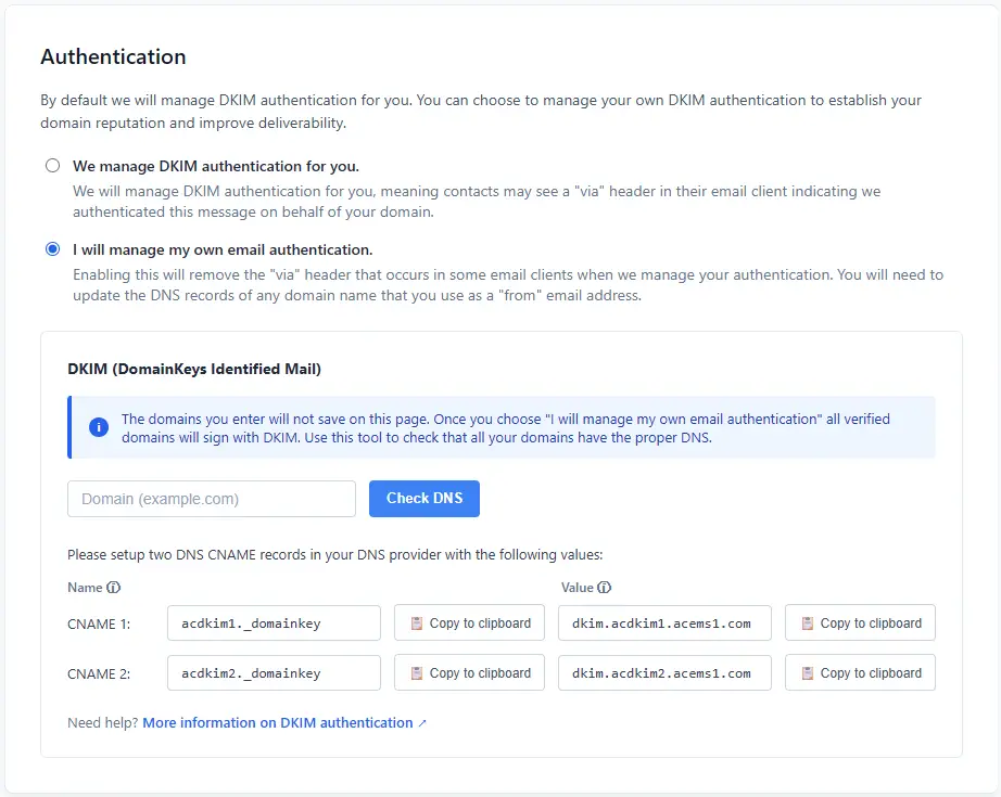ActiveCampaign Email Authentication