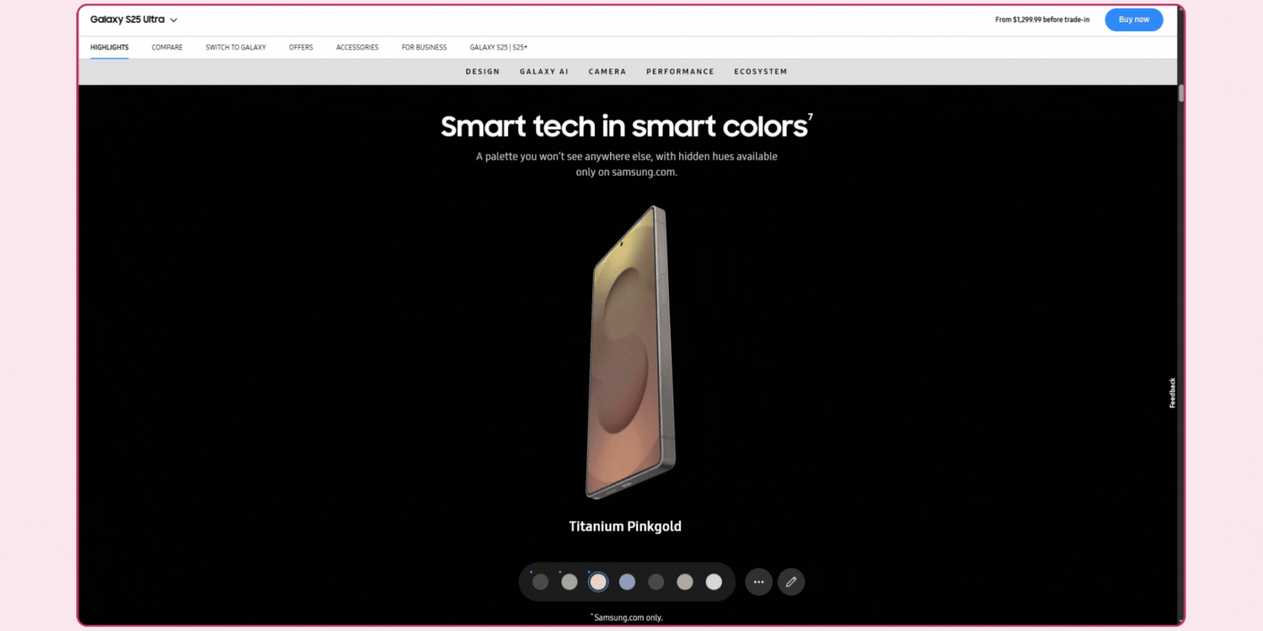 Samsung 360 Product Viewer try on