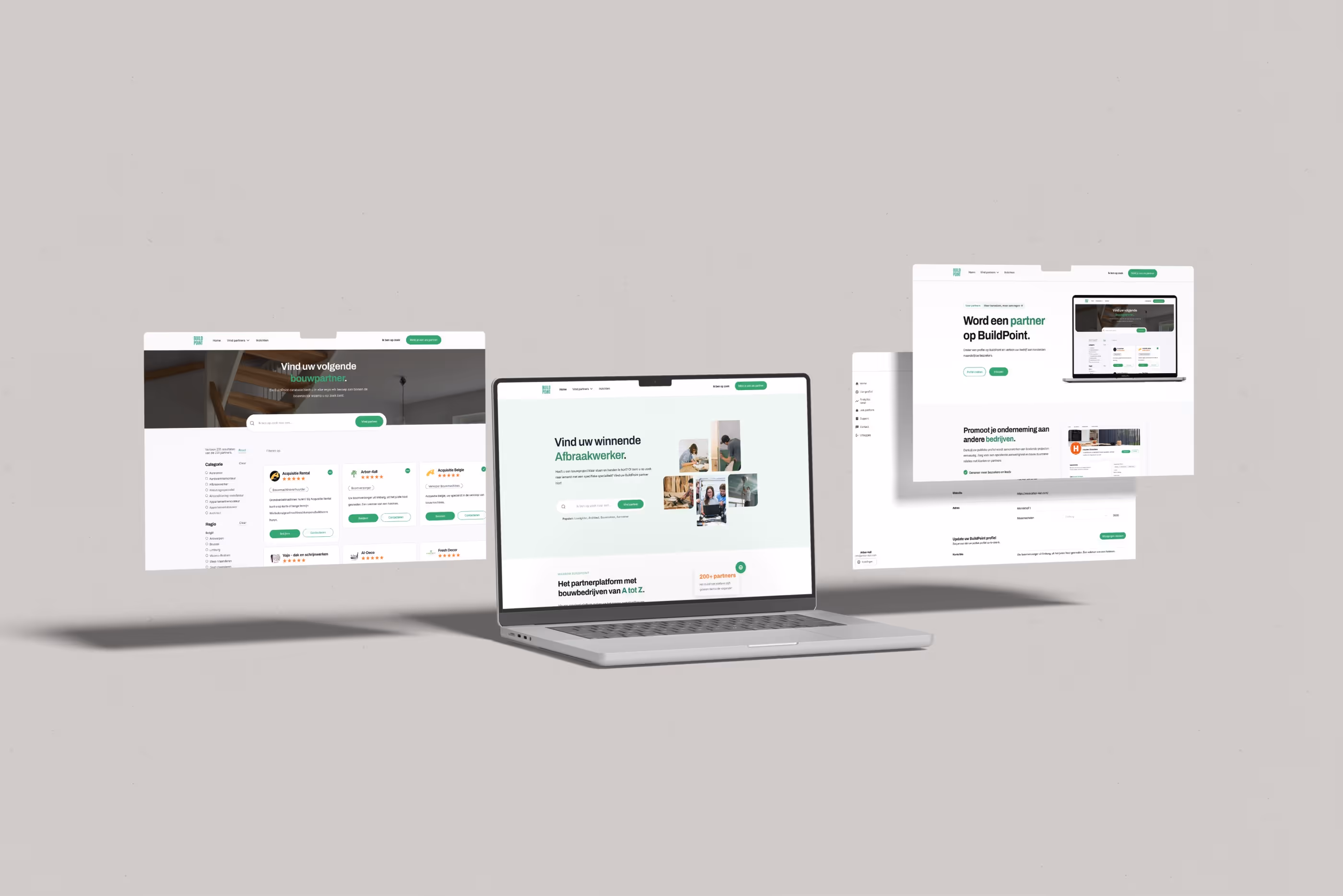 Een Mockup van de website van BuildPoint