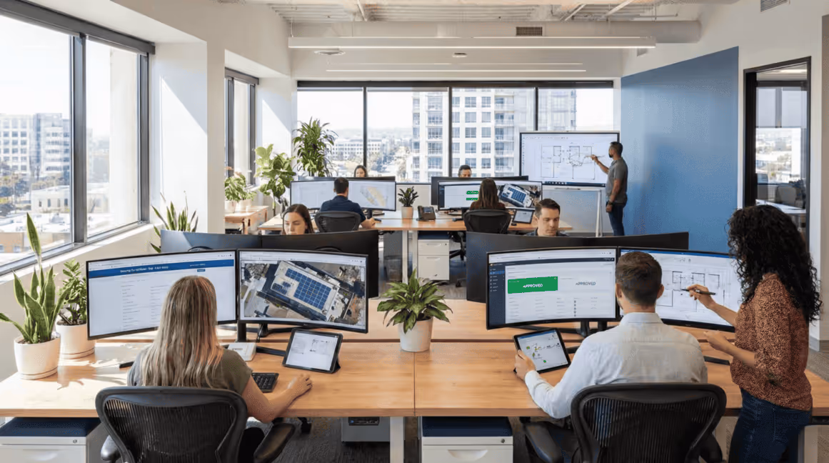 solar permit team working