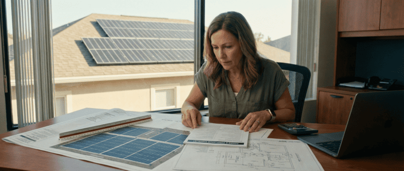 woman focused on working permits