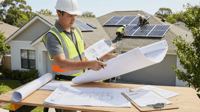 solar team working on residential home