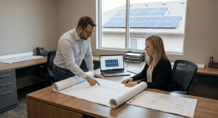 man and woman talking