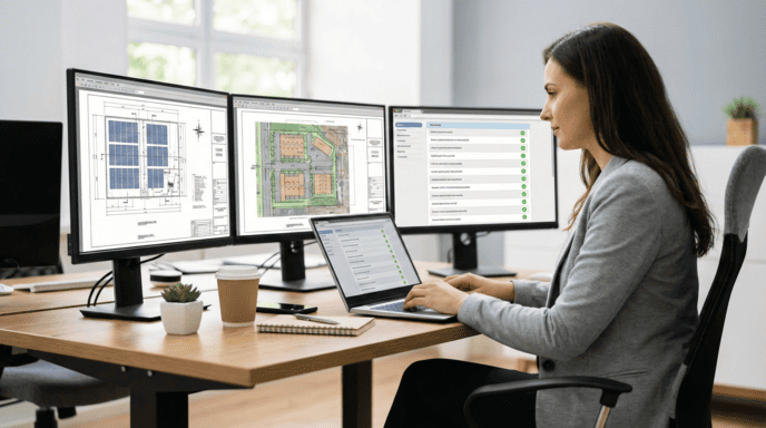 woman working on a computer