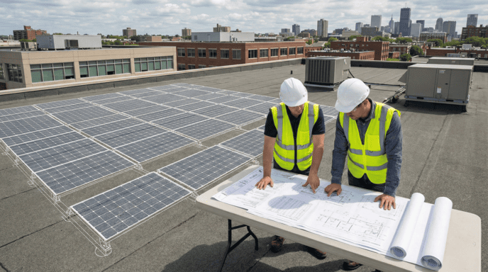 two engineer working for a project