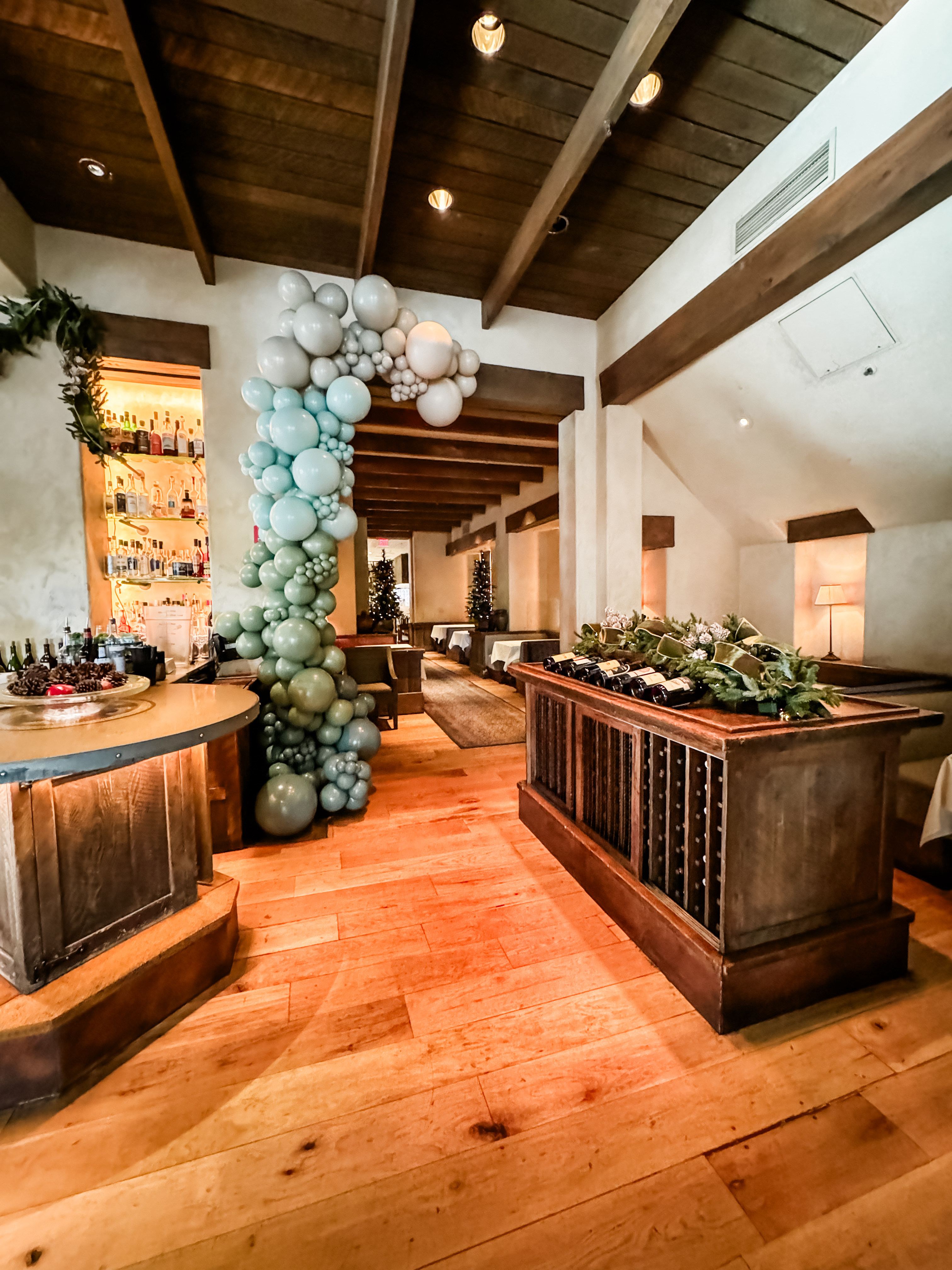 Balloon garland styling detail for a Bay Area party setup