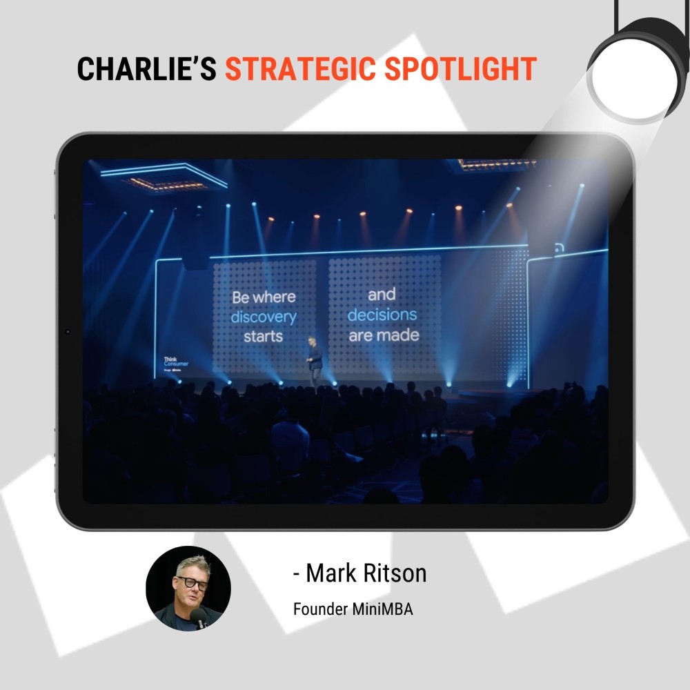 Charlie's Strategic Spotlight Mark Ritson talk on an ipad