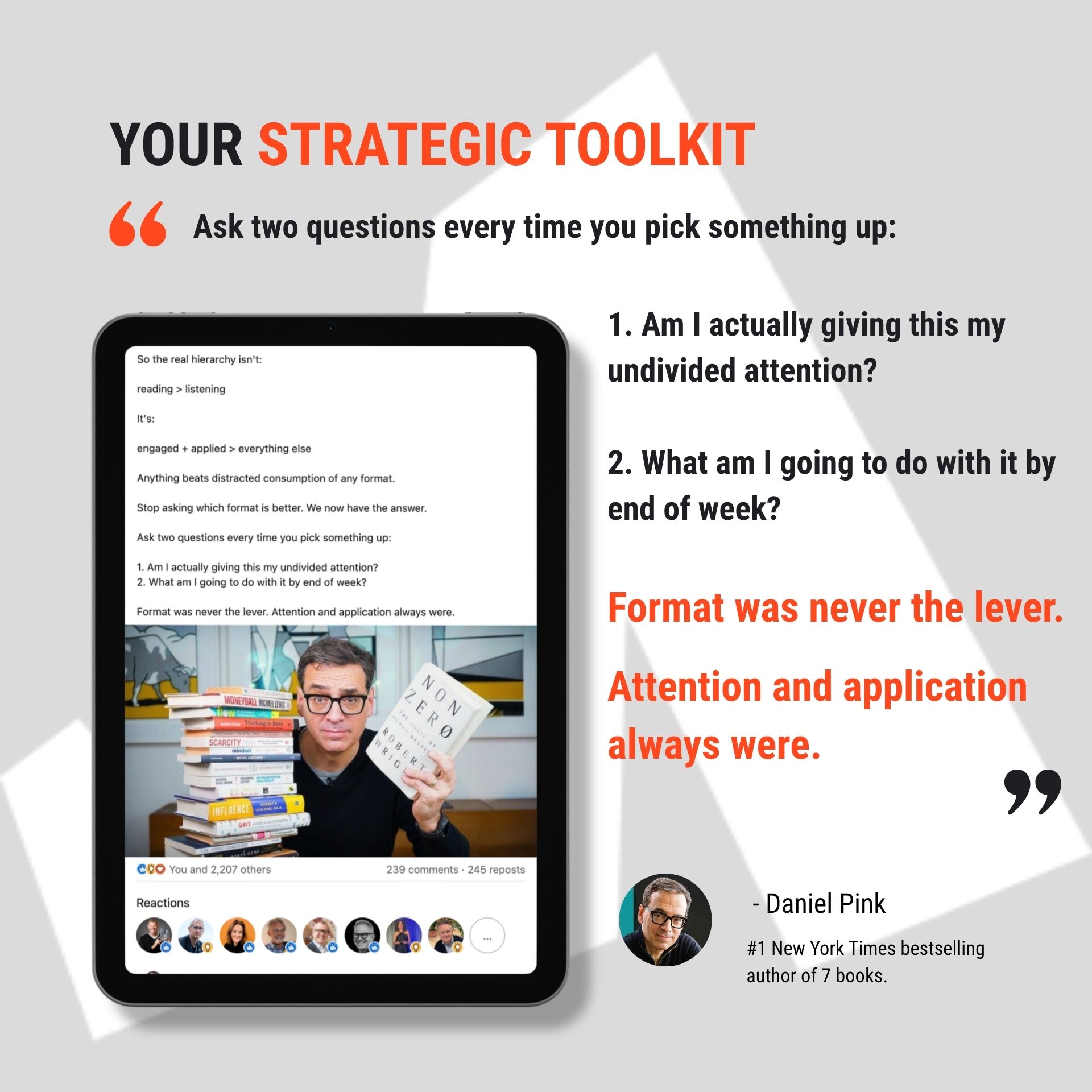 Your Strategic Toolkit featuring Daniel Pink's Neuroscience post