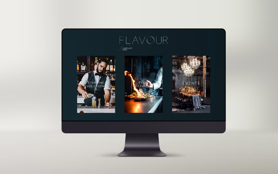 web design for flavour hospitality by chapters design