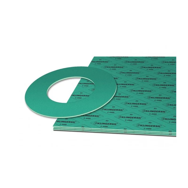 KLINGERSIL C-4400 green aramid fibre gasket sheet with cut gasket ring