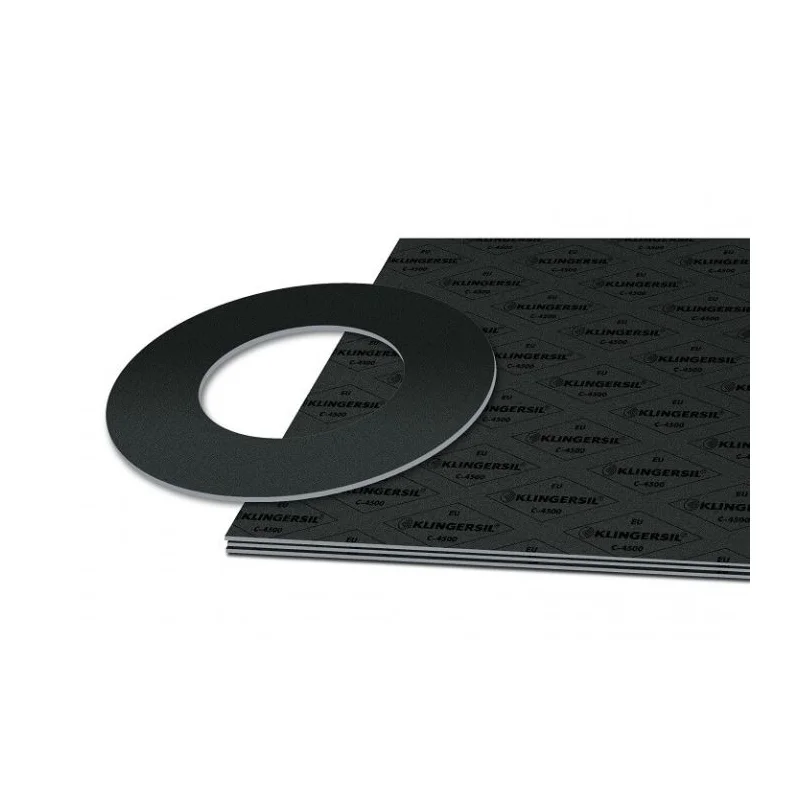 KLINGERSIL C-4500 black carbon fibre gasket sheet with cut gasket ring