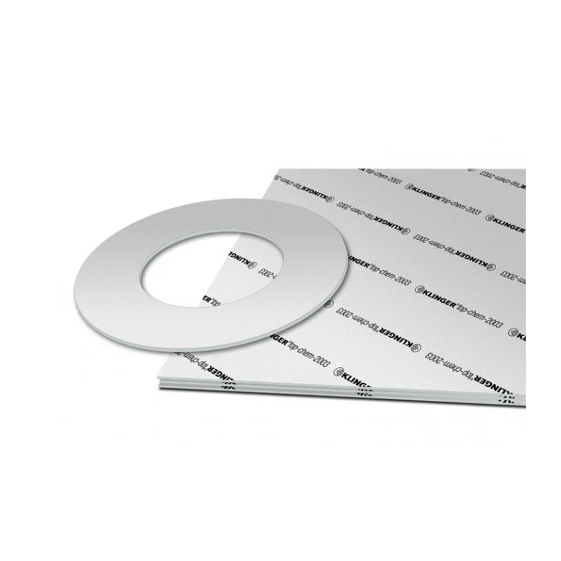 KLINGER Top-Chem 2003 white PTFE gasket sheet with cut gasket ring