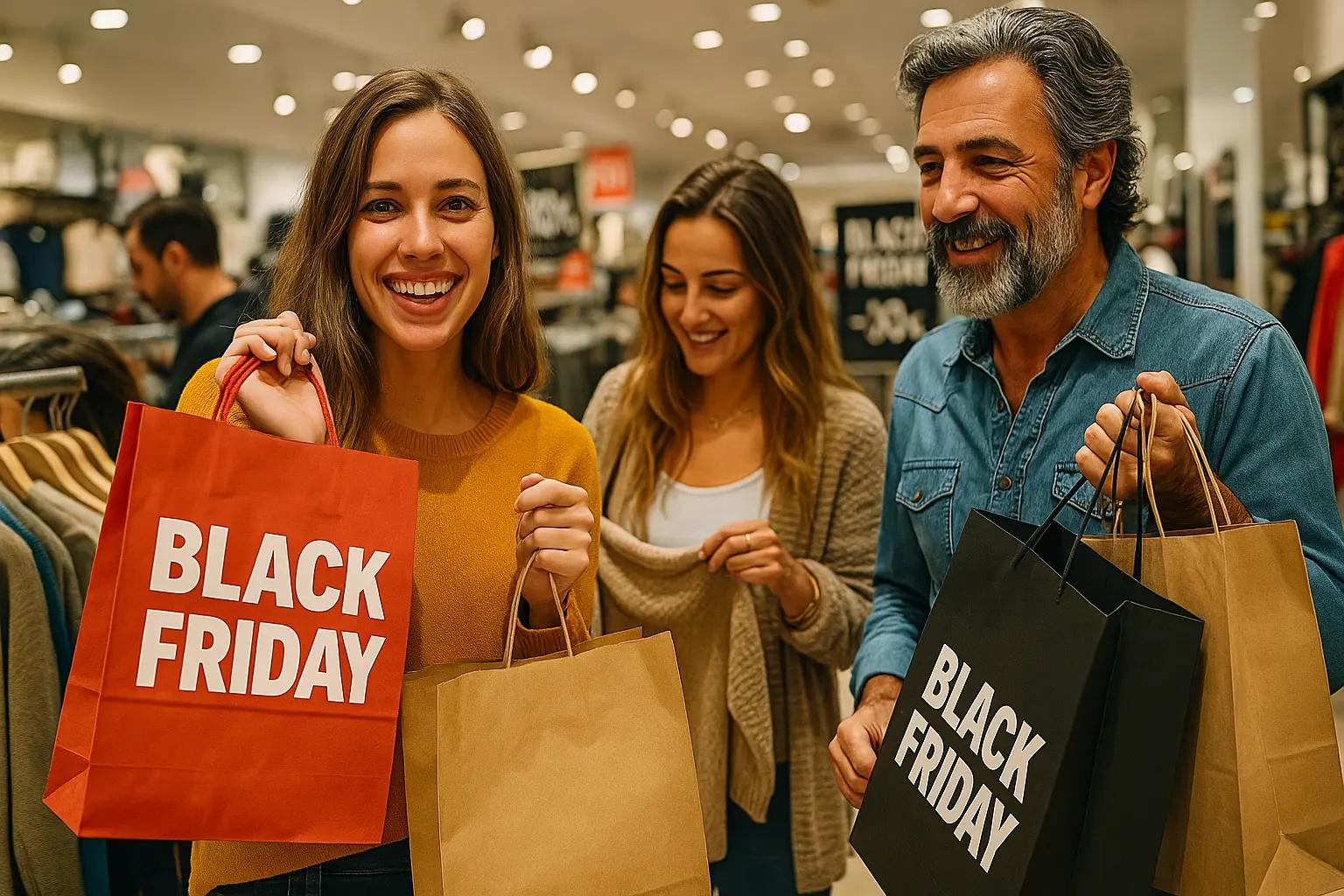 Shoppers during Black Friday sales — a contrast to investing in professional education in Portugal