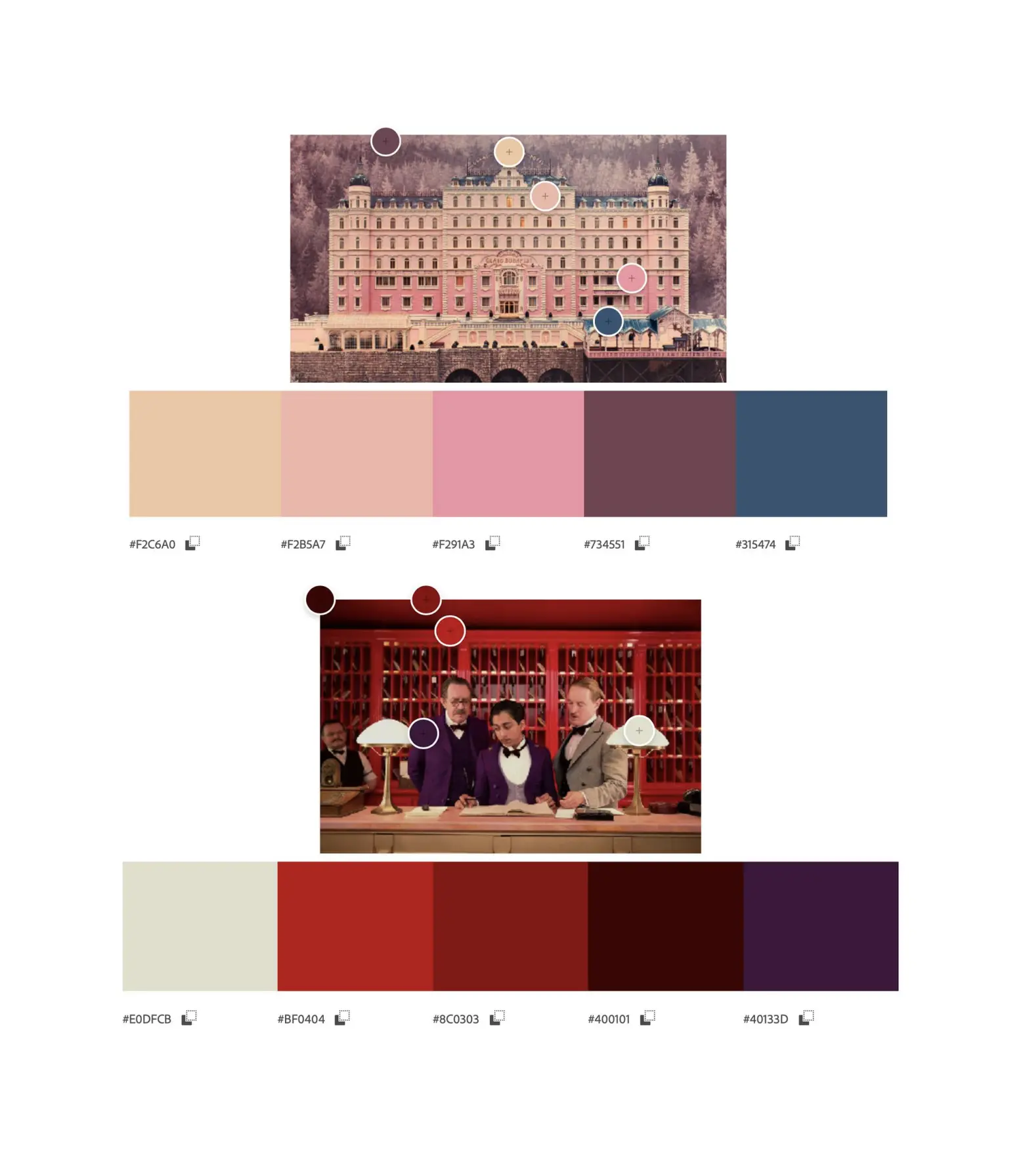 Color palette and film still analysis by graphic design student in Portugal