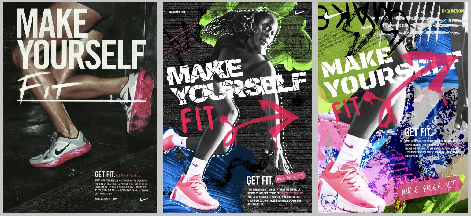 Student graphic design work - poster redesign project in Portugal