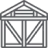 Icon of a steel frame structure with triangular and rectangular shapes.