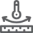 Icon of a thermometer above a curved surface with heat waves, symbolizing heat resistance or temperature measurement.