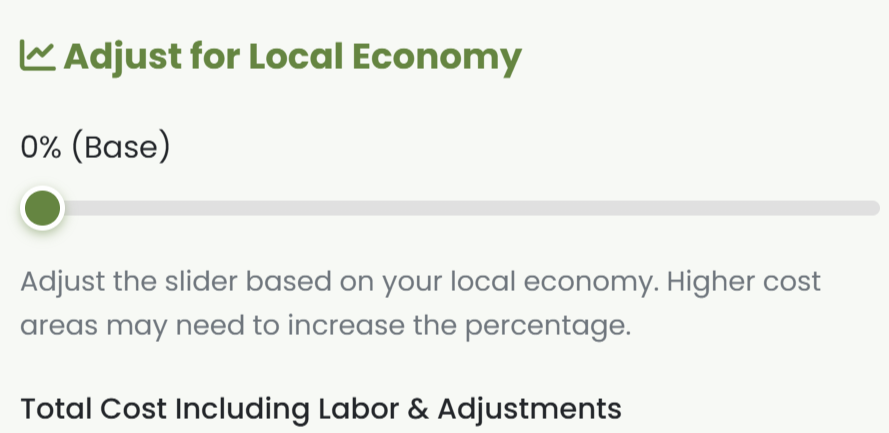 Adjust for Local Economy control