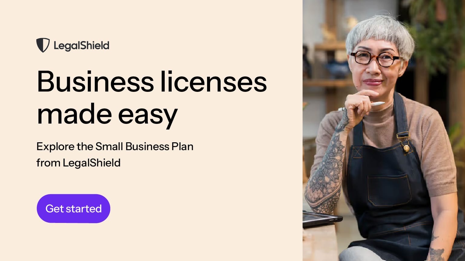 A CTA call out for the LegalShield Small Business Plan