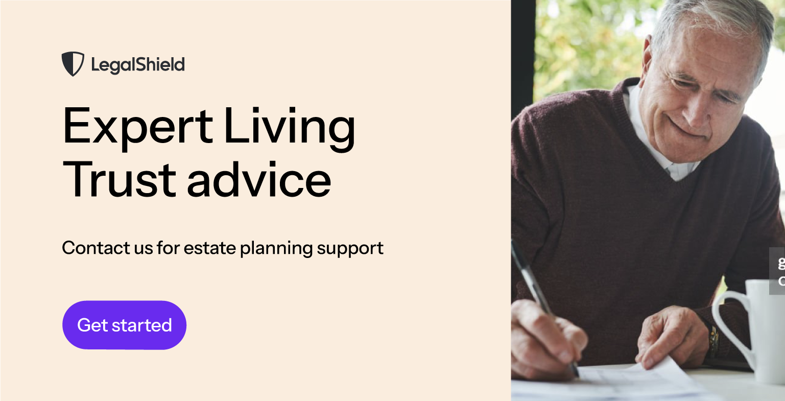 A CTA from LegalShield directing readers towards estate planning support.