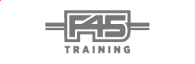 F45 Training logo with F45 in an outlined rectangular box and the word TRAINING below it.