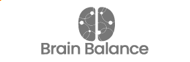 Brain Balance logo featuring a stylized brain divided into two halves with connected dots and lines.