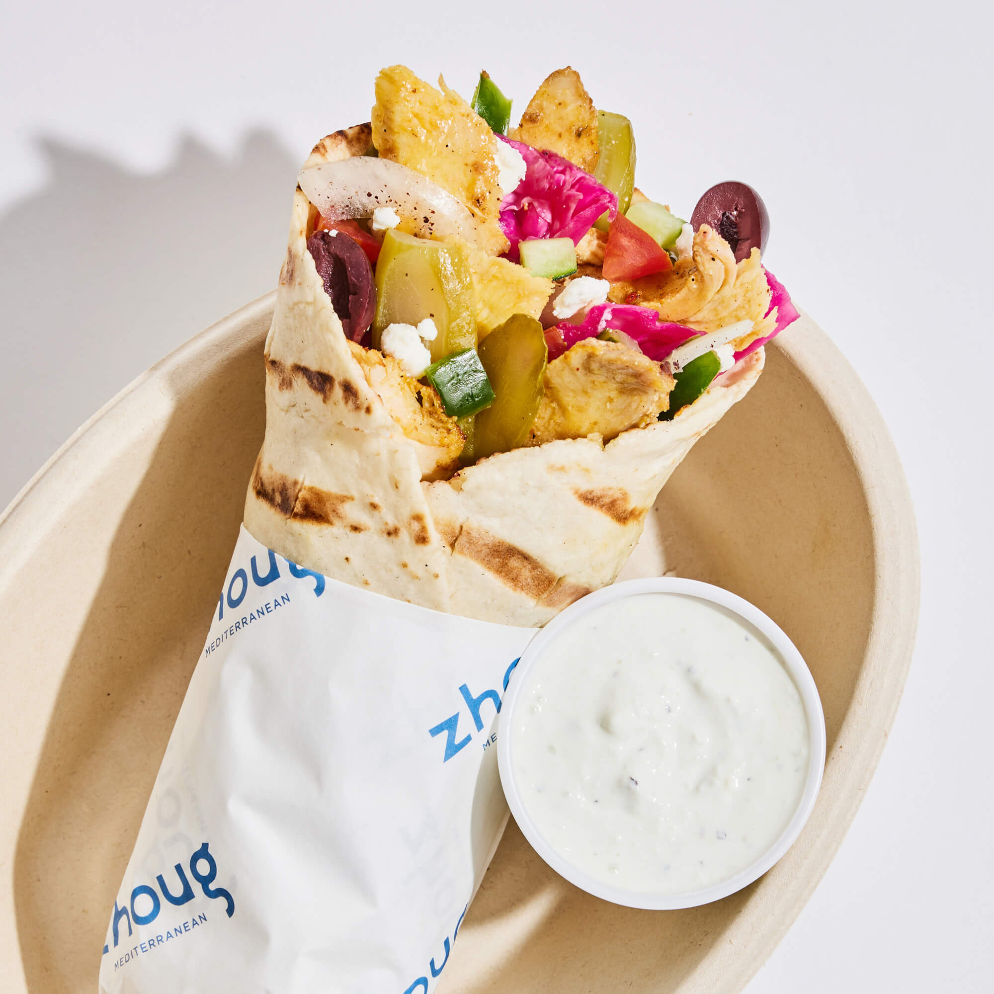 Tzatziki with a pita wrap, Kansas City.