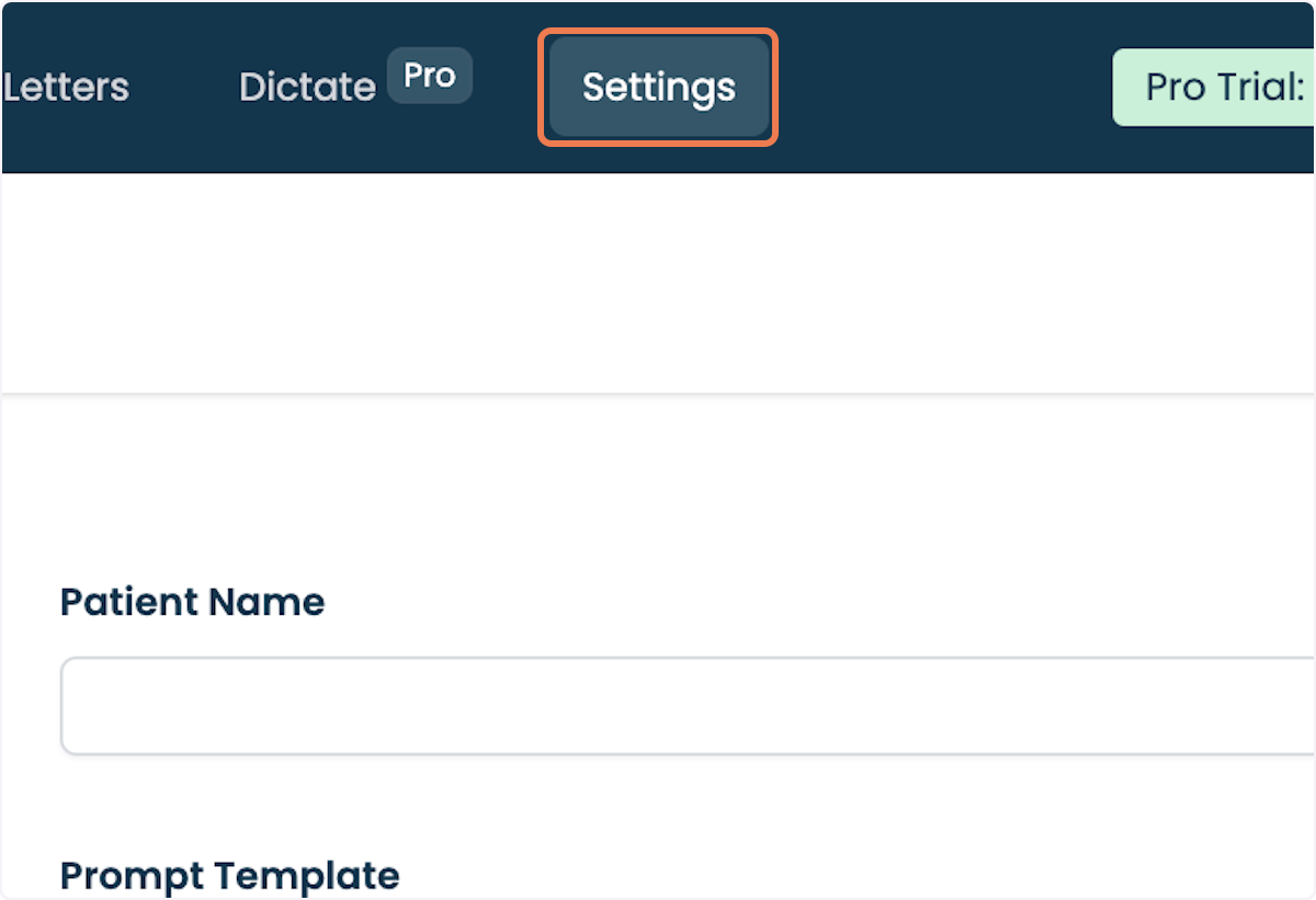 Click on Settings