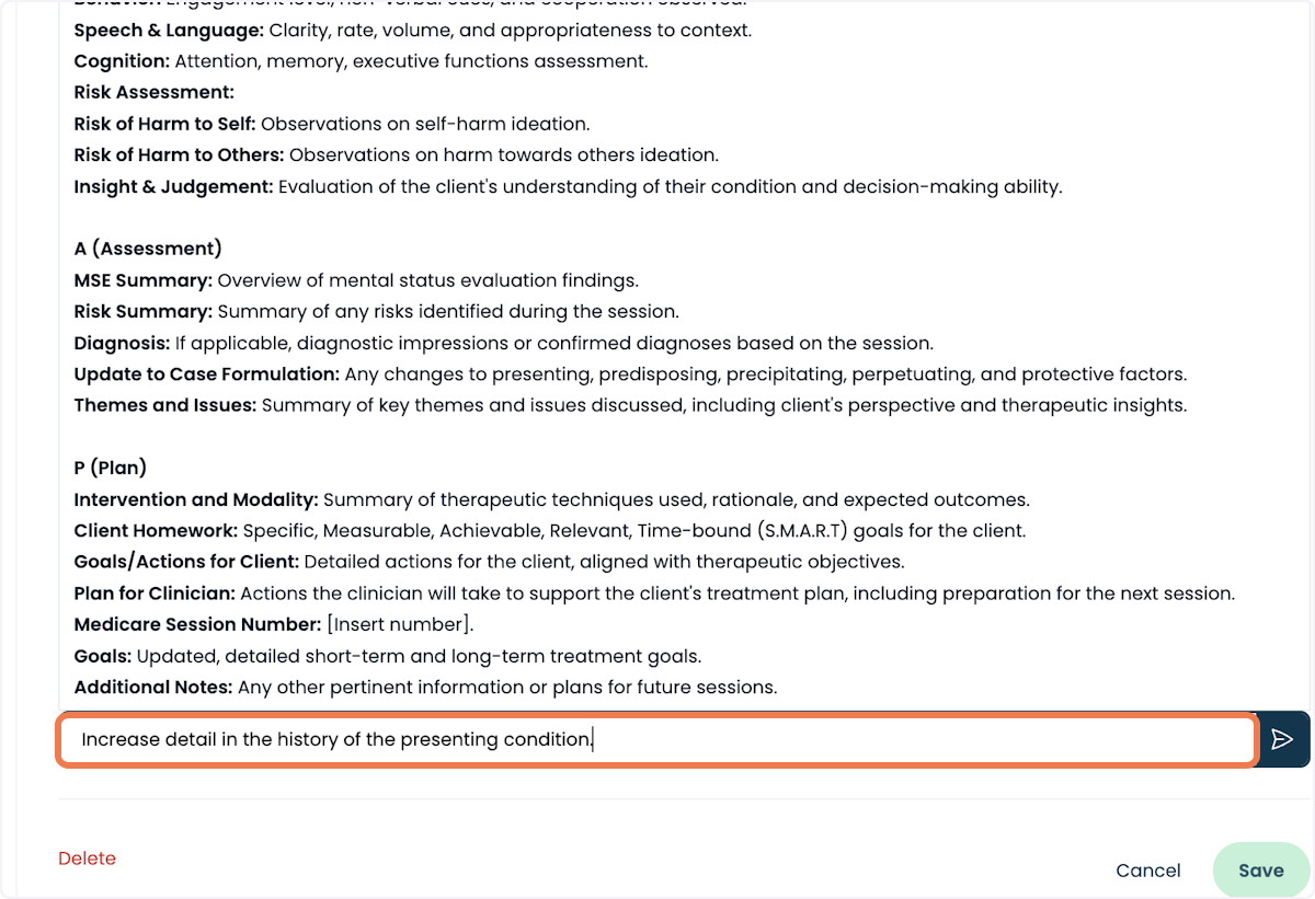 Scroll to the bottom to find "Improve this Prompt Template: What would you like to adjust?"