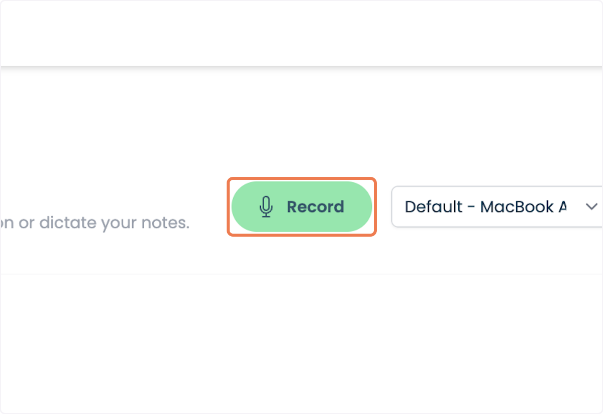 Click on Record