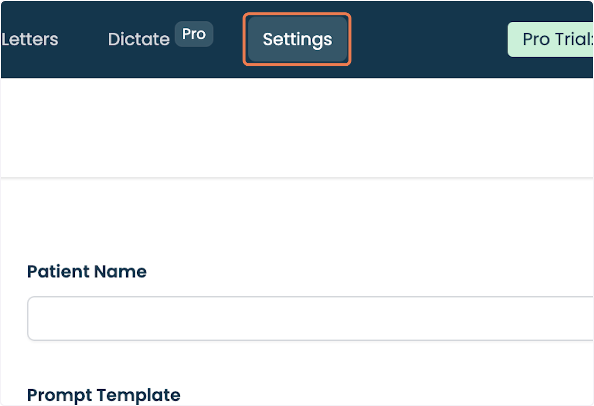 Click on Settings