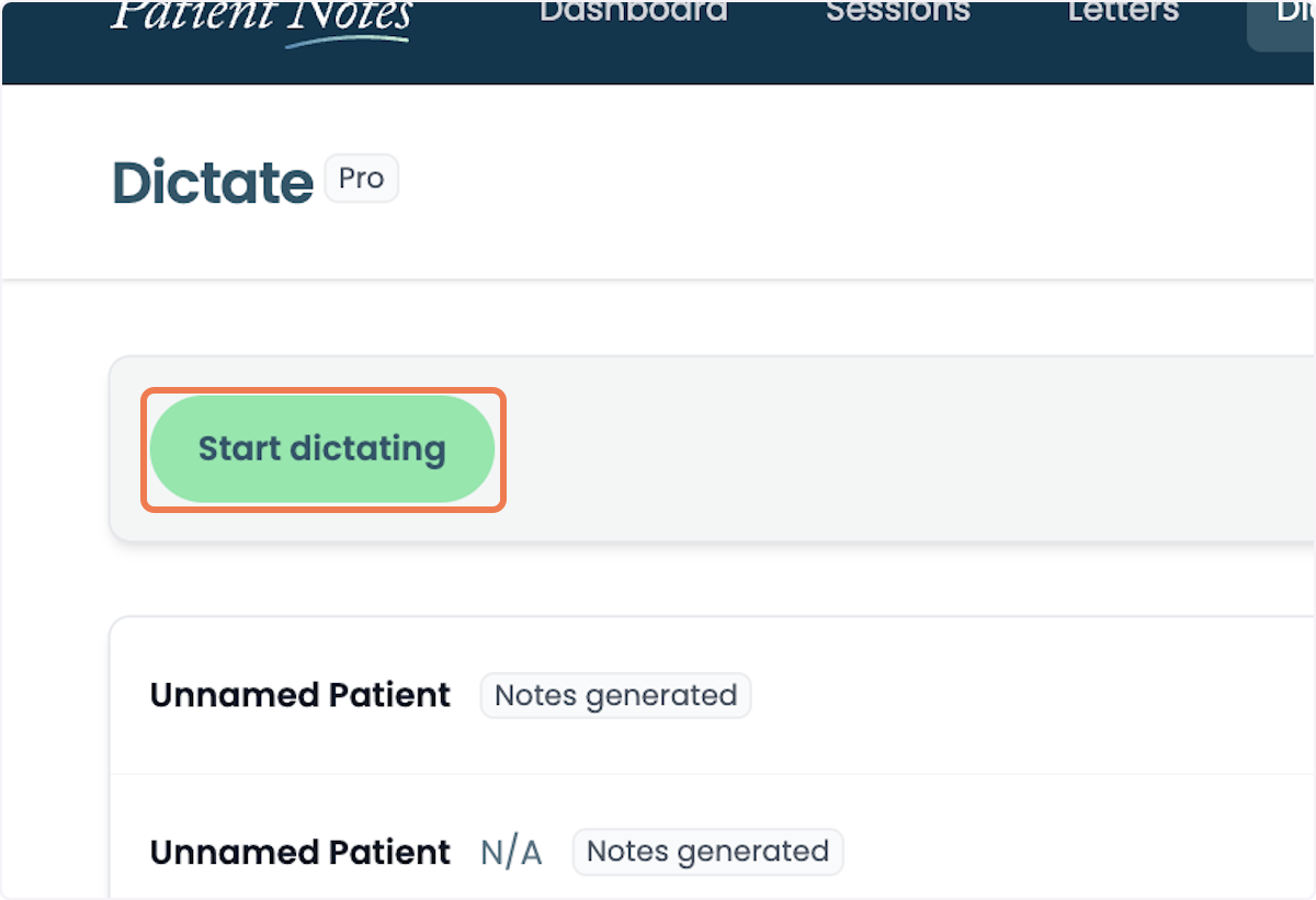 Click on Start dictating.