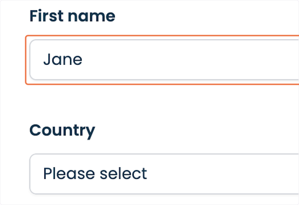 Type your First name.
