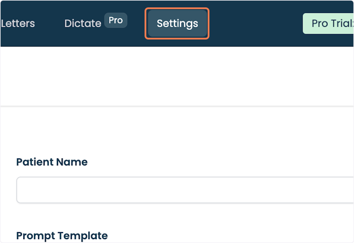 Click on Settings.