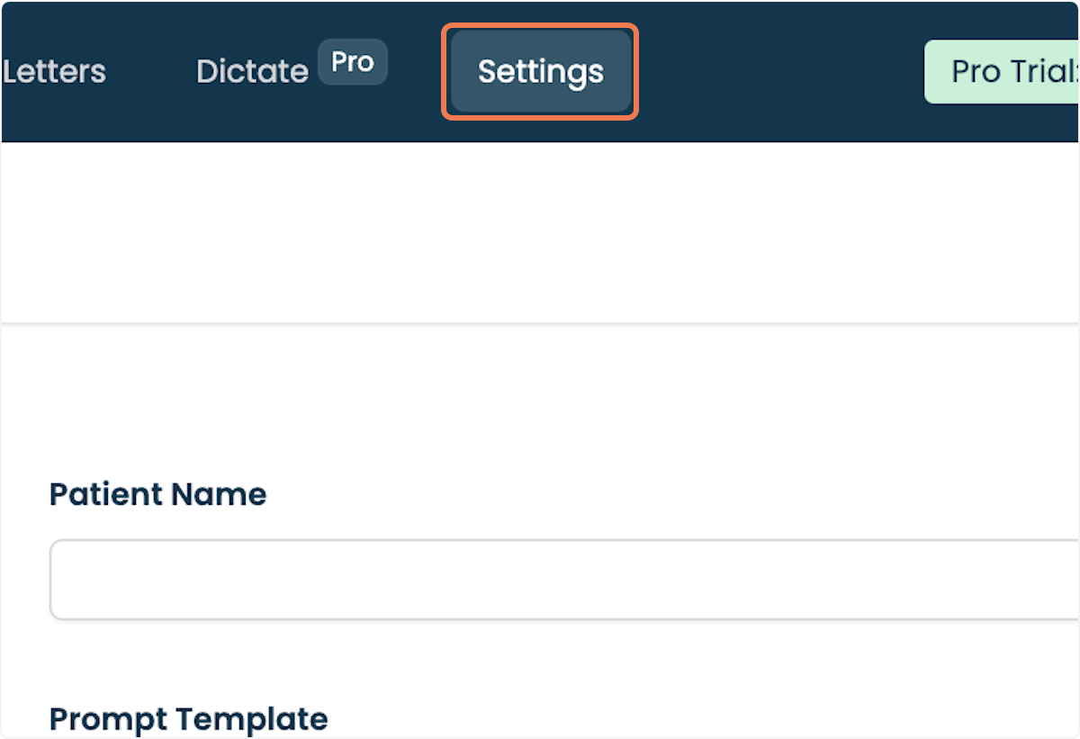 Click on Settings.
