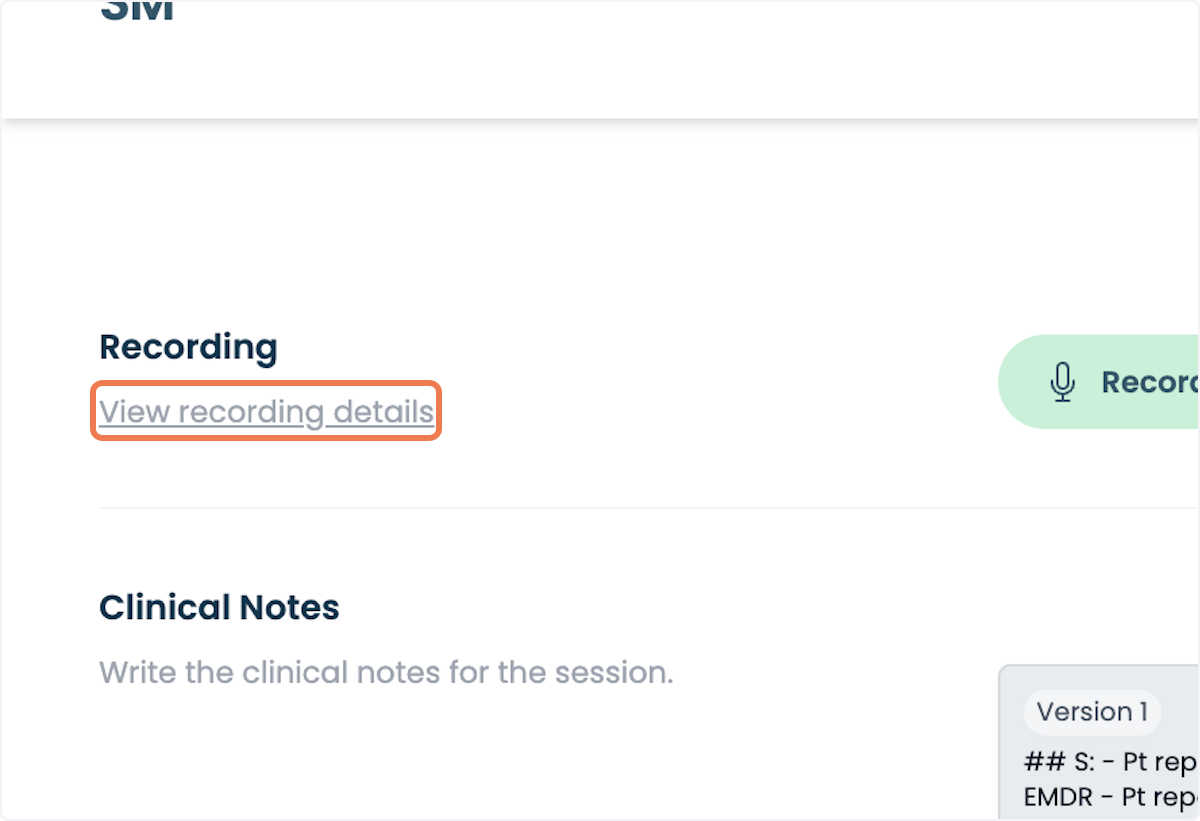 Click on View recording details