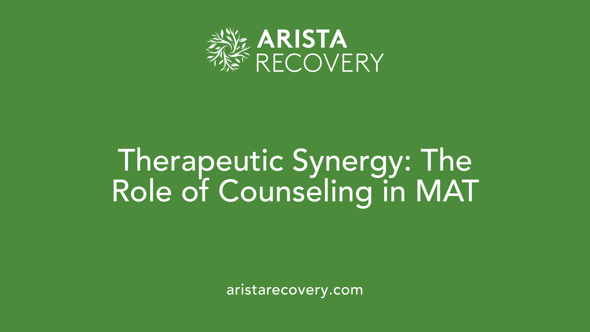 Therapeutic Synergy: The Role of Counseling in MAT