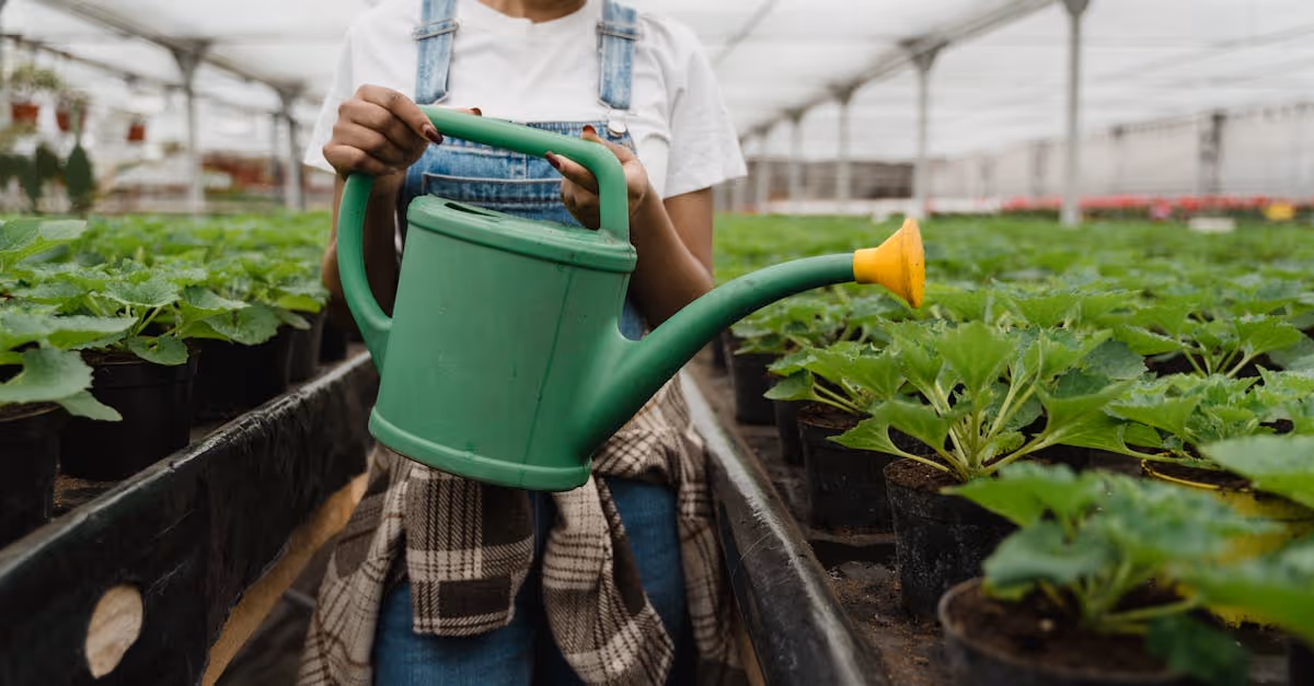 plants and watering can