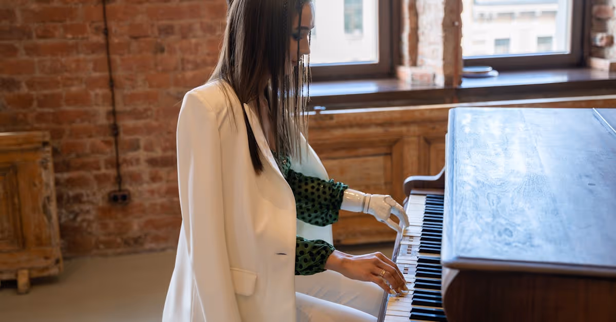 woman playing piano