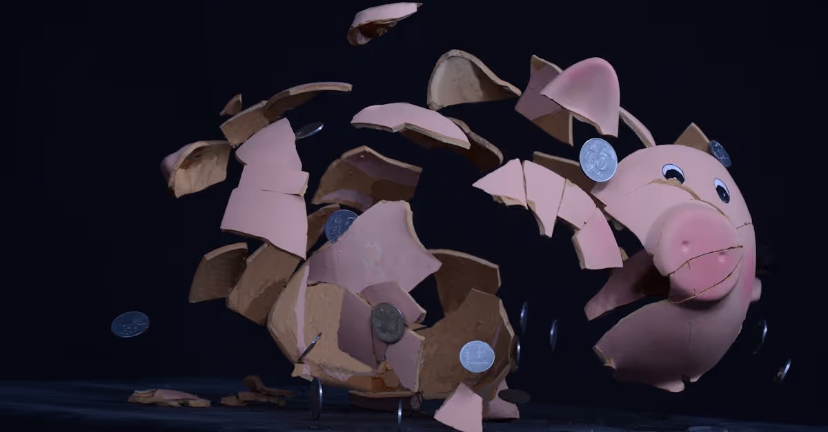 broken piggy bank