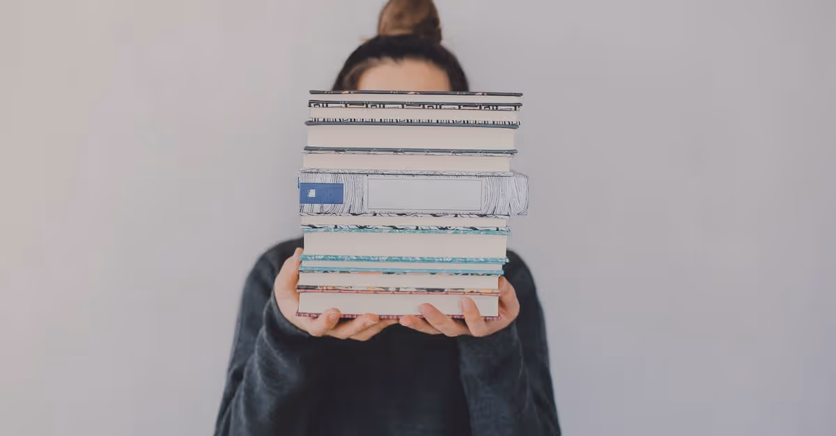 woman with books