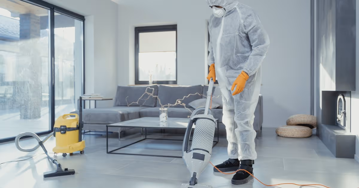 person cleaning