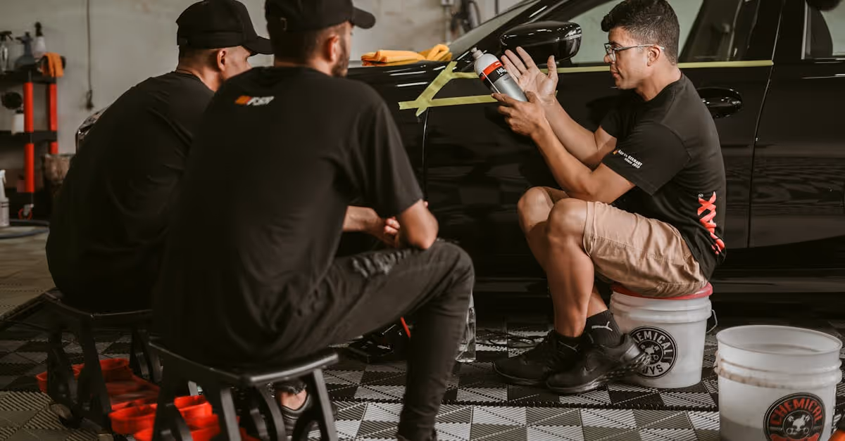 men with car